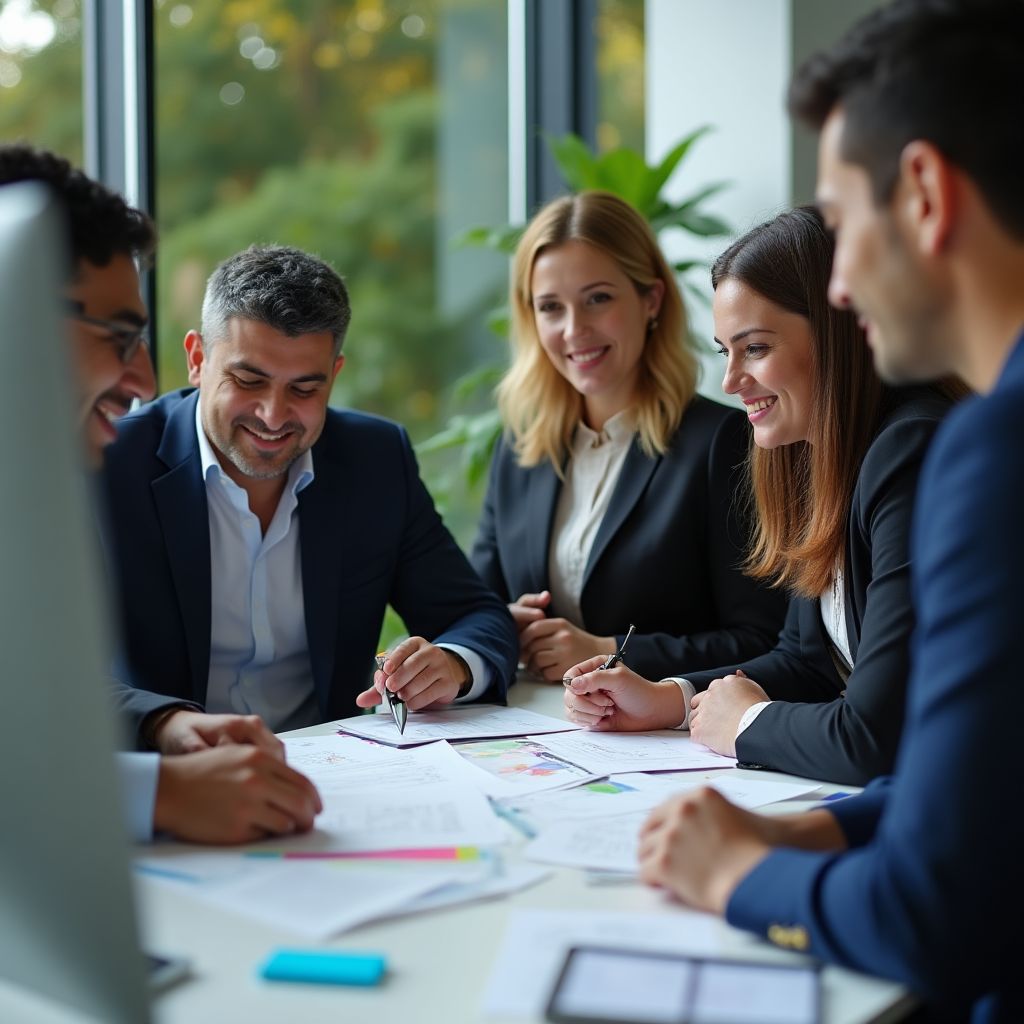 Trabajo colaborativo en oficina
